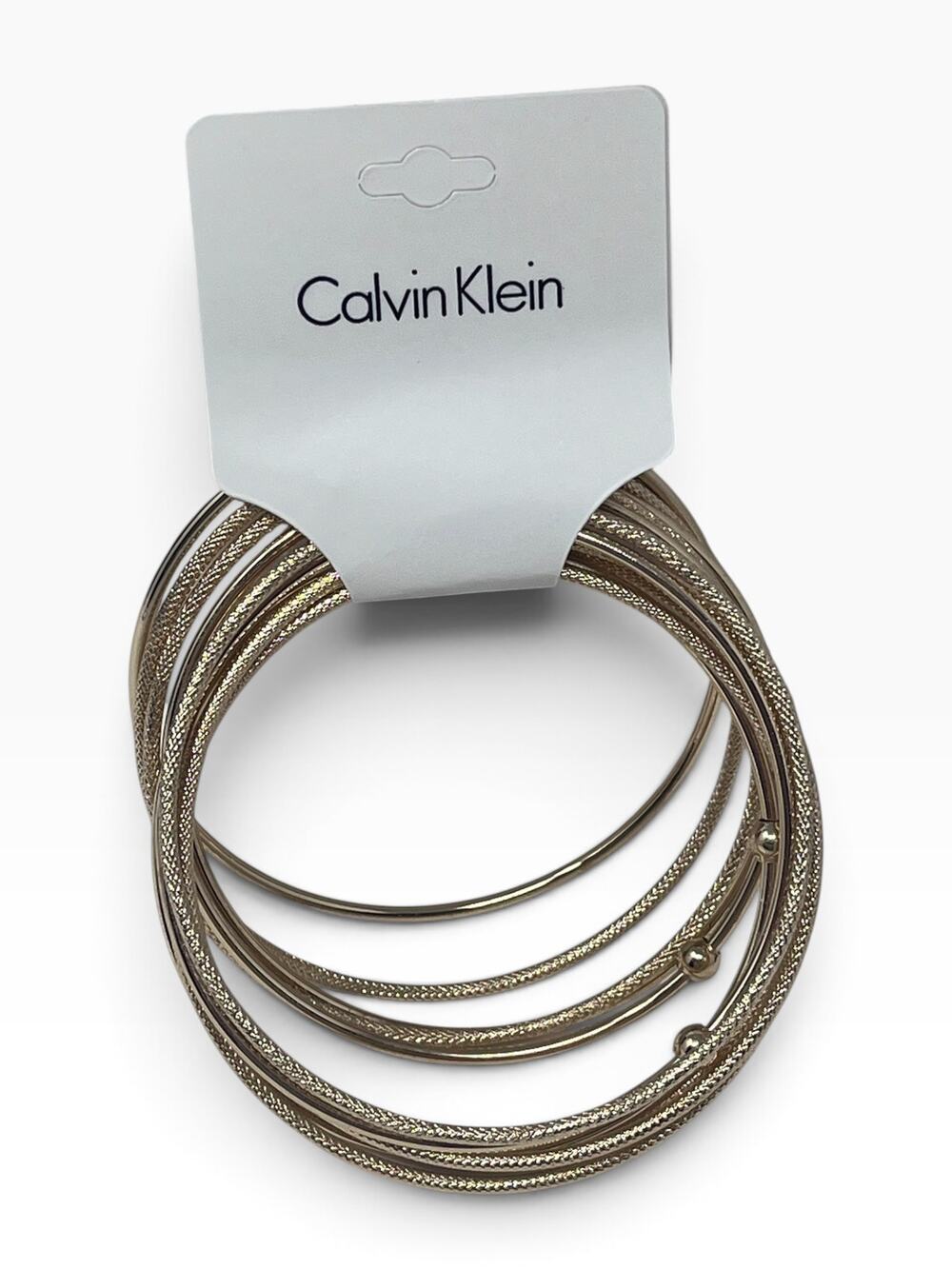 Calvin Klein Gold Tone Multi Bangle Bracelet Set New